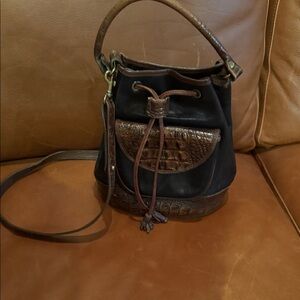 Brahmin Black and Brown Shoulder Bag